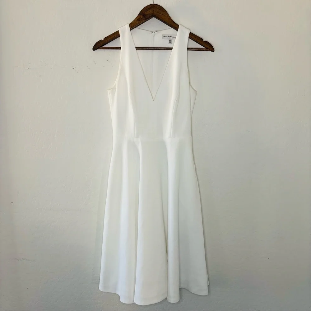 Dress the Population White Catalina Fit & Flare Cocktail Dress Size Small Womens
